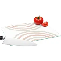 KitchenYeah Glazen Snijplank - 28x20 - Regenboog - Design - Pastel - Snijplanken Glas