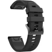 Phonillico Band voor Garmin Fenix 7S / Garmin Fenix 7S Solar / Garmin Fenix 7S Sapphire Solar - Zwart siliconen 20 mm QuickFit