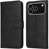 Mobigear Telefoonhoesje geschikt voor Apple iPhone 17 Pro Hoesje | Wallet Bookcase Portemonnee | Pasjeshouder voor 3 Pasjes | Telefoonhoesje voor Pinpas / OV Kaart / Rijbewijs - Zwart
