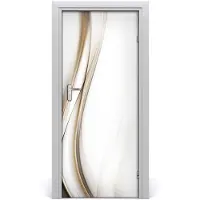 Tulup Deursticker - Abstracte Golf Deurposter - 85 cm x 205 cm - Grijs Deursticker - Moderne Deur Sticker - Deursticker voor de Woonkamer - Deur plakfolie