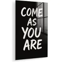 MuchoWow Glasschilderij 120x180 cm - Schilderij acrylglas - Quote - Zwart - Simpel - Foto op glas - Muurdecoratie woonkamer - Wanddecoratie slaapkamer - Schilderijen