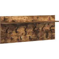 vidaXL Wandgemonteerde kapstok Muurmontage Rook Eiken 100 x 40 x 12 cm