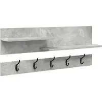 vidaXL Wandgemonteerde kapstok Muurmontage Beton Grijs 90 x 15 x 36 cm