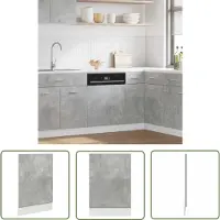 vidaXL Vaatwasserfront - Vaatwasserpaneel - Vaatwasserpaneel Lyon 45x3x67 cm betongrijs - Betongrijs - Keukenrenovatie - Keukenaccessoires