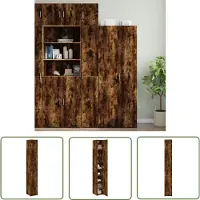 vidaXL Sleutelset - Dynamo Meter - Opbergkast smal 30x42,5x225 cm bewerkt hout gerookt eikenkleur - Gereedschap - Drapers Tools - Klikmechanisme