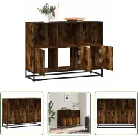 vidaXL Commode - Dressoir - Dressoir 100x35x76 cm bewerkt hout gerookt eikenkleurig - Opbergkast - Houten Dressoir - Landelijk Dressoir