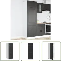 vidaXL Keukenopbergruimte - Keukenkast - Keukenkast Porto bewerkt hout zwart - Houten Kast - Zwarte Kast - Keukeneinrichtingen