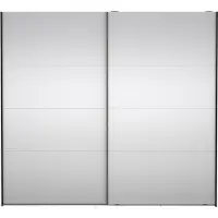 Ebuy24 Catania schuifdeurkast 2 deuren met spiegel 245x220cm mat zwart.