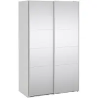 Ebuy24 Catania schuifdeurkast 2 deuren met spiegel 120x200cm wit.