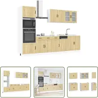 vidaXL Keukenkastenset - Keuken Kast - 7-delige Keukenkastenset Lucca bewerkt hout sonoma eikenkleur - Sonoma Eiken - Houten Keukenkasten - Opslagoplossing Keuken