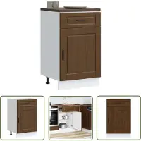 vidaXL Houten Keuken - Keuken Onderkasten - Keuken onderkast Porto bewerkt hout bruin eikenkleur - Bruine Eiken - Keukenopslag - Keuken Organisatie