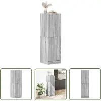 vidaXL Grijze Keuken - Keukenkast - Keukenkast 38x41,5x131,5 cm bewerkt hout grijs sonoma eiken - Houten Keukenkast - Opslagoplossing Keuken - Keuken Organisatie