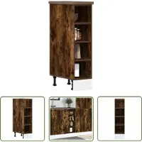 vidaXL Keukenopstelling - Onderkasten - Onderkast Riga 20x44,5x81,5 cm bewerkt hout gerookt eikenkleurig - Opslagruimte - Houten Kast - Gerookte Eik