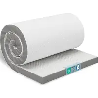 ELONEO Visco-elastische matrasbeschermer, 200x200 cm, matrasbeschermer met memory foam effect, 5 cm dik, matrasbeschermer voor bed en boxspring