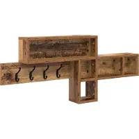 vidaXL Wandgemonteerde kapstok Muurmontage Oudhout 100 x 12 x 43,5 cm