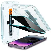 Spigen GLAStR Privacy EZ Fit Screenprotector + Applicator - 2-pack voor de Apple iPhone 14 Pro Max