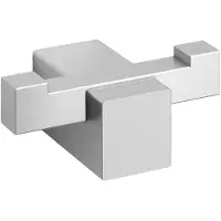 Zack Carvo Handdoekhaak - 7x3cm - dubbel - geborsteld RVS 40484