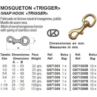 Kong Italy Swivel Snap-hook 10 Units Goud 121 mm