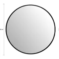 QUVIO Spiegel ø50 cm - Rond - Zwart