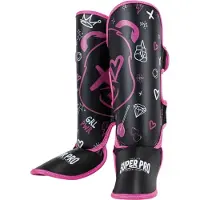 Super Pro Combat Gear Scheenbeschermer Kids Bear - Zwart/Roze - XXXS