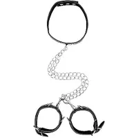 Ouch! Collar met Handboeien - Zwart