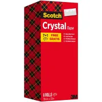 Scotch Plakband Crystal Clear 600 Transparant 19 mm (B) x 33 m (L) PP (Polypropeen) Laag Geluidsniveau 8 Rollen