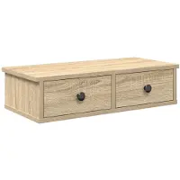 vidaXL Wandschap met lades 60x28x15 cm bewerkt hout sonoma eikenkleur