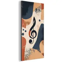 MuchoWow Aluminium schilderij 20x40 cm - Wanddecoratie metaal - Sleutel - G - Abstract - Beige - Metalen muurdecoratie woonkamer - Decoratie industrieel - Foto op dibond - Industriële accessoires slaapkamer