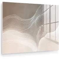 MuchoWow Glasschilderij 160x120 cm - Schilderij acrylglas - Golvende lijnen - Luchtstromen - Harmonieus - Foto op glas - Muurdecoratie woonkamer - Wanddecoratie slaapkamer - Schilderijen