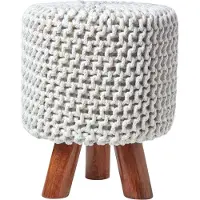 Homescapes Gebreide Voetenbank 42cm Hoog Naturel