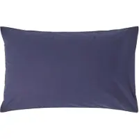 Homescapes Kussensloop 50x75 cm – Marineblauw – 100% Egyptisch Perkal Katoen – 200 TC