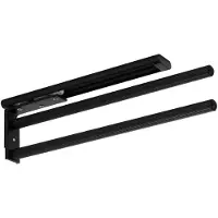 Sotech Aluminium Handdoekhouder TED 2-armig zwart mat (325 - 487 mm, uitschuifbaar, draaibaar) telescopisch wanddoekrek voor badkamer of keuken