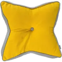 Homescapes vloerkussen ster 100% katoen met polyester vulling geel en grijs