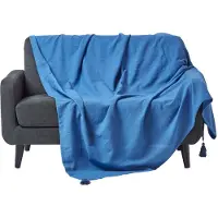 Homescapes Rajput sprei, 100% katoen, blauw, 225 x 255 cm