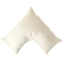 Homescapes Biologische Katoen V-Kussensloop - Crème - 100% Egyptisch Katoen Satijn - 400TC - 38 x 76 cm