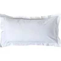 Homescapes Kussensloop 50x90 cm met Rand (Oxford) – Wit – 100% Egyptisch Perkal Katoen – 200 TC
