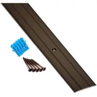 Sotech 1 stuk Overgangsrail Cross van aluminium brons geanodiseerd 1000 x 37 x 2 mm Overgangsprofiel geperforeerd incl. bevestigingsset vloerrail