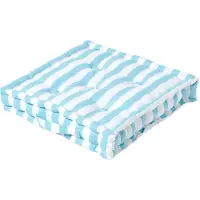 Homescapes zitkussen brede strepen blauw 50 x 50 x 10 cm