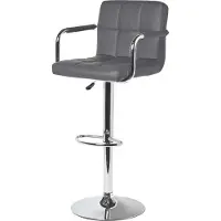 Homescapes - Barkruk Bramley - in hoogte verstelbare barkruk draaibaar met rugleuning - 62-82cm - grijs