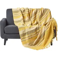 Homescapes Marokko sprei, gele strepen, 255 x 360 cm