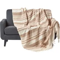 Homescapes Marokko sprei beige strepen, 225 x 255 cm