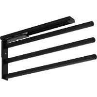 Sotech Aluminium Handdoekhouder TED 3-armig zwart mat (325 - 487 mm, uitschuifbaar, draaibaar) Telescopisch handdoekenrek geschikt voor grotere handdoeken