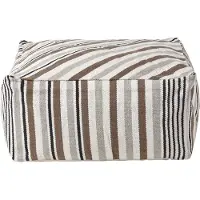 Homescapes Designer Kruk Poef Kubus Selam grijs wit - L