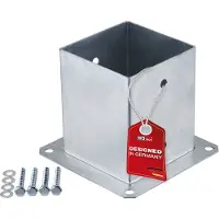 Sotech grondanker voor vastschroeven vierkant 120 x 120 mm, 152 mm hoogte, thermisch verzinkt staal, schuttingsteun voor vierkant hout - ideaal voor tuin of terras