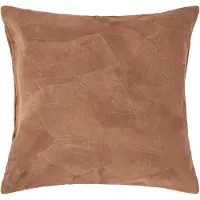 Homescapes Patchwork leren kussen bruin, 45x45 cm