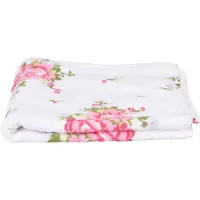 Homescapes badstof badhanddoek wit vintage bloemen roze