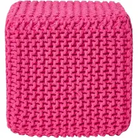 Homescapes Gebreide kubuszit 100% katoen, roze