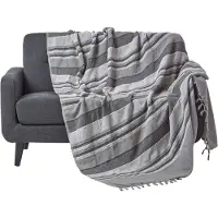 Homescapes Marokko sprei, grijze strepen, 225 x 255 cm