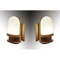 Trango TrangoSet van 2 LED sensor nachtlampje 11-238 in wit met automatische functie direct 230V met bewegingssensor, veiligheidslamp, fitting lamp, wandlamp, oriëntatielicht slaapmiddel 3000K warm wit