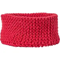Homescapes Gebreide opbergmand, 100% katoen, rood, 37 x 21 cm